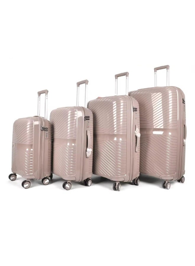 بوجاجو طقم حقائب سفر من البولي بروبيلين مكون من 4 قطع | حقائب ترولي خفيفة الوزن وغير قابلة للكسر، مقاسات 32 بوصة، 28 بوصة، 24 بوصة، 20 بوصة | طقم حقائب سفر متينة ذات غلاف صلب وسحاب مضاد للسرقة | حقائب سفر إلى الإمارات العربية المتحدة - Image 1